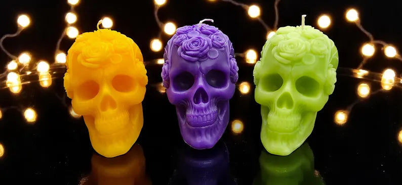 Day of the Dead2 Skull Candle