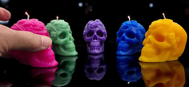 Day of the Dead2 Skull Candle