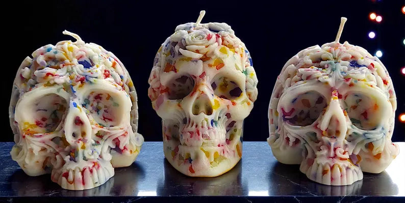 Hauntingly Beautiful Halloween Skull Candles