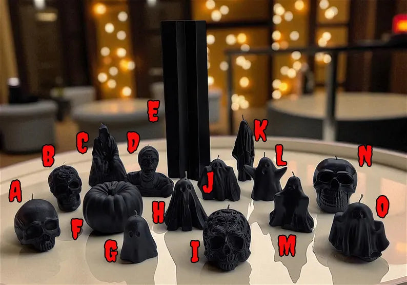 Halloween Special Jet Black Candles