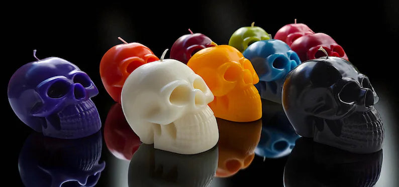 Halloween Neanderskull candle