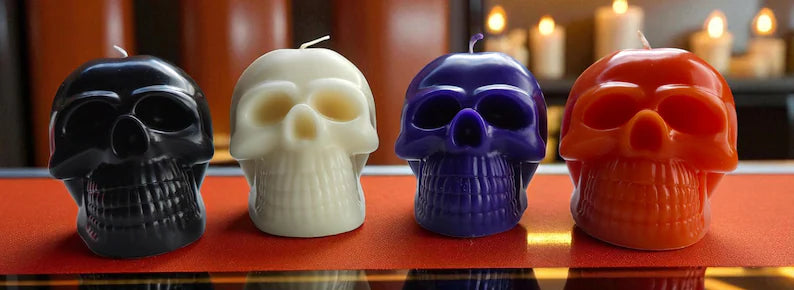 Halloween Neanderskull candle