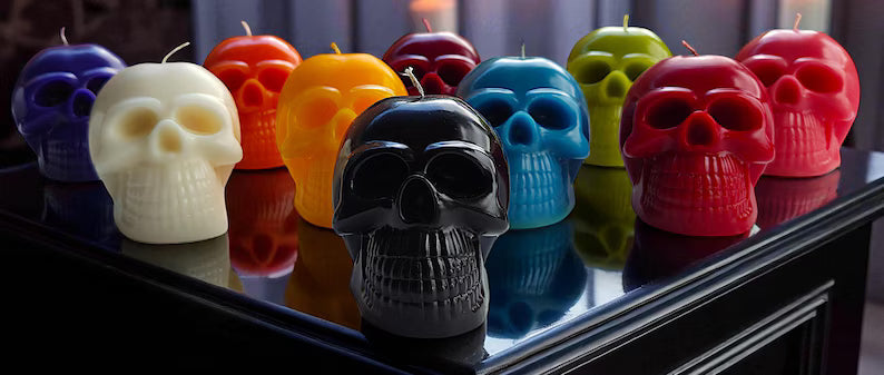 Halloween Neanderskull candle