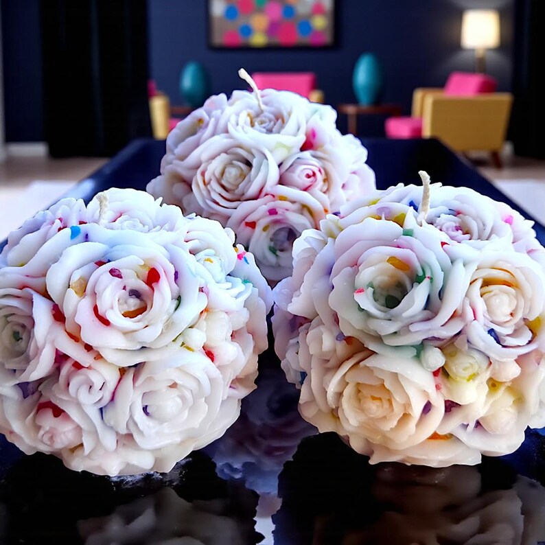 Stunning 3D Flower Sphere Candle