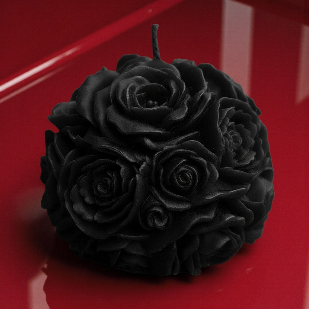 Blooming Roses Sphere: Aromatherapeutic Floral Candle Decor