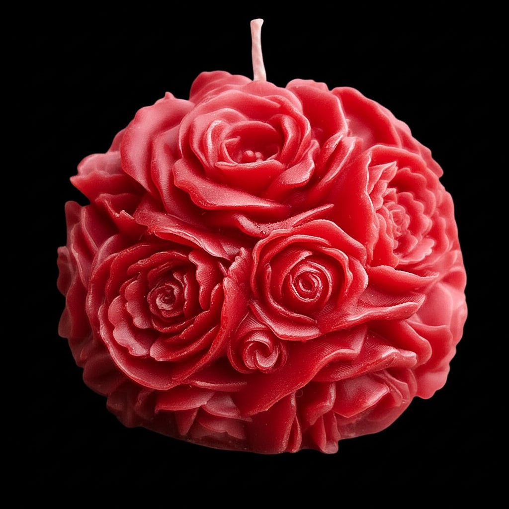 Blooming Roses Sphere: Aromatherapeutic Floral Candle Decor