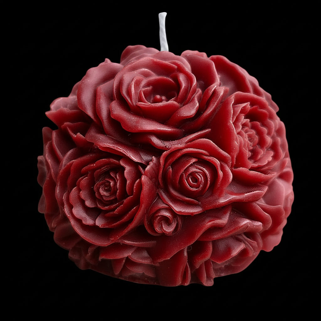 Blooming Roses Sphere: Aromatherapeutic Floral Candle Decor