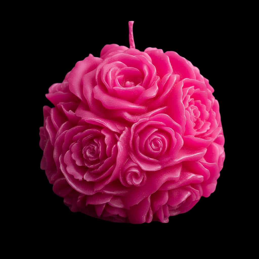 Blooming Roses Sphere: Aromatherapeutic Floral Candle Decor