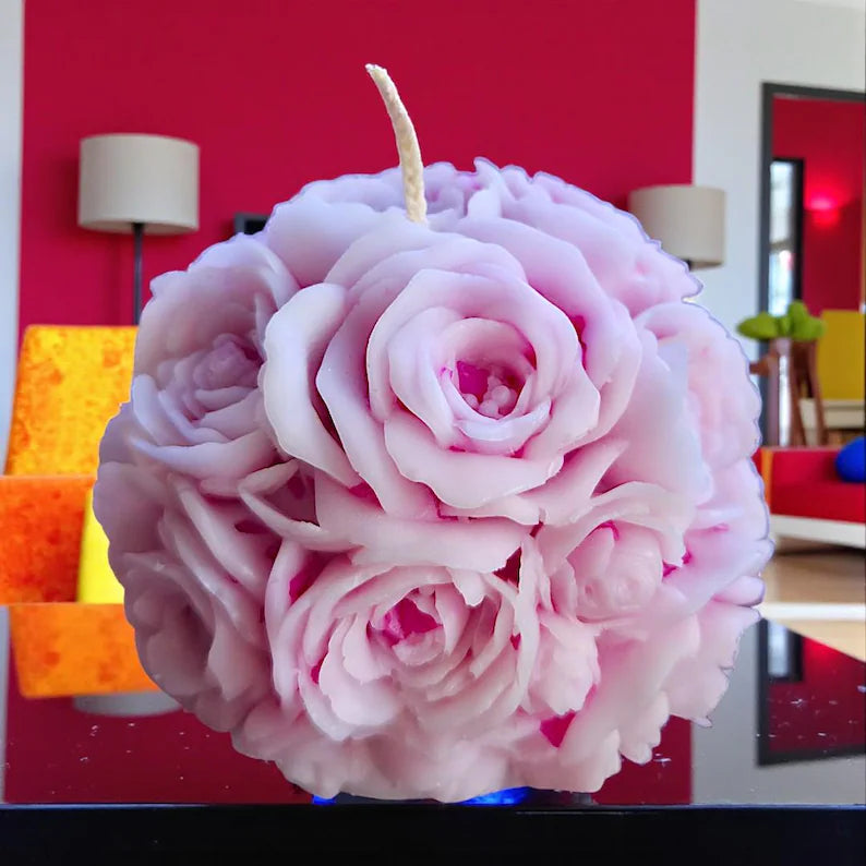 Stunning 3D Flower Sphere Candle