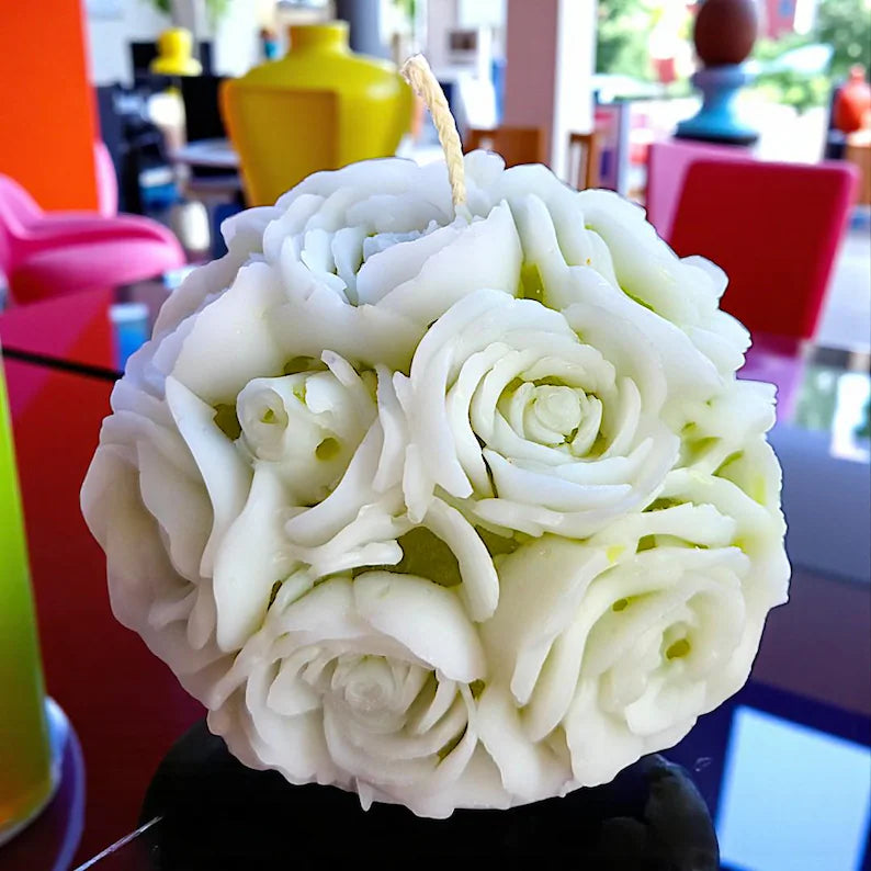 Stunning 3D Flower Sphere Candle