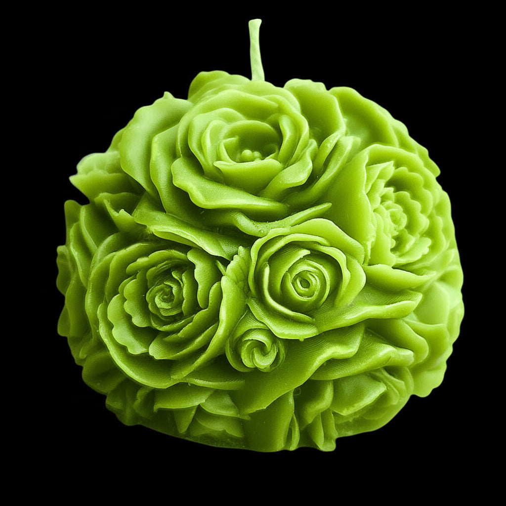 Blooming Roses Sphere: Aromatherapeutic Floral Candle Decor