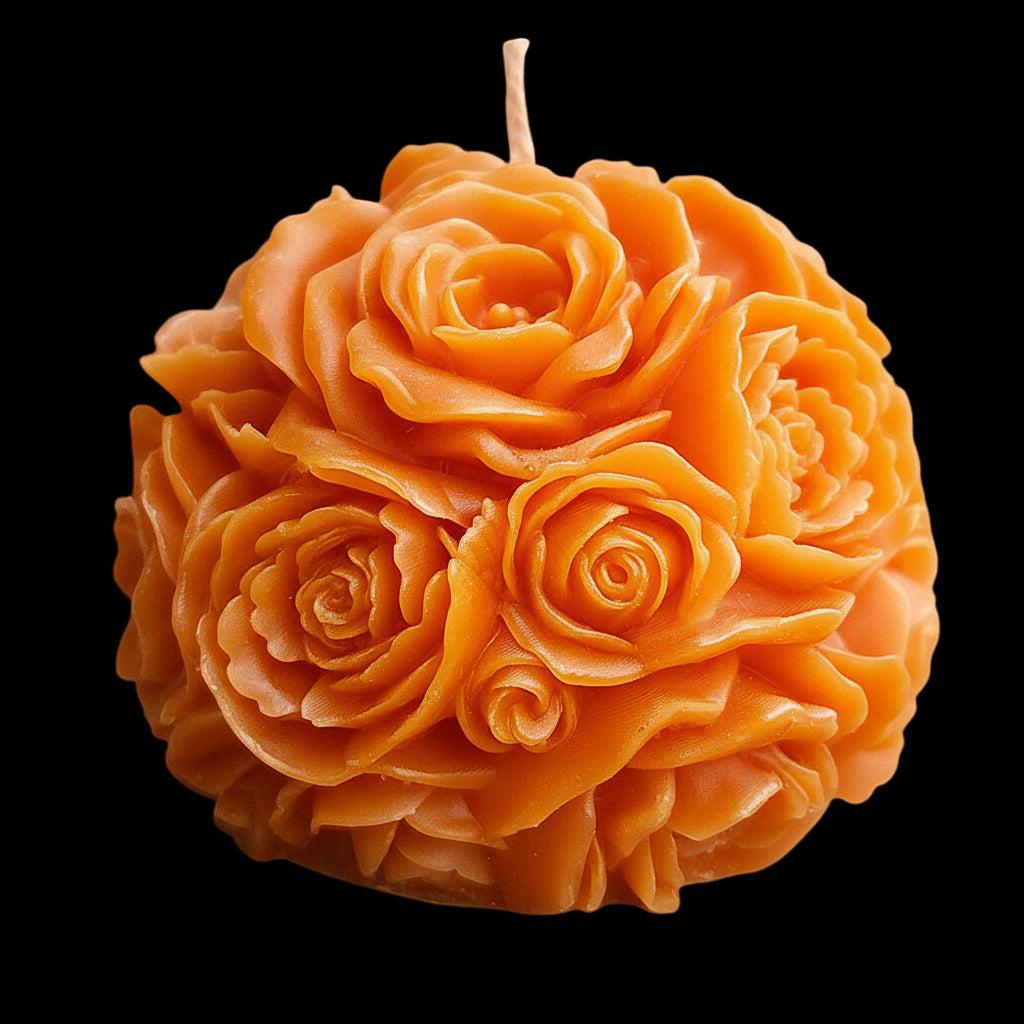 Blooming Roses Sphere: Aromatherapeutic Floral Candle Decor