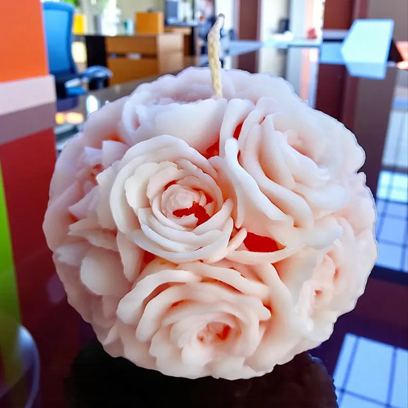 Stunning 3D Flower Sphere Candle