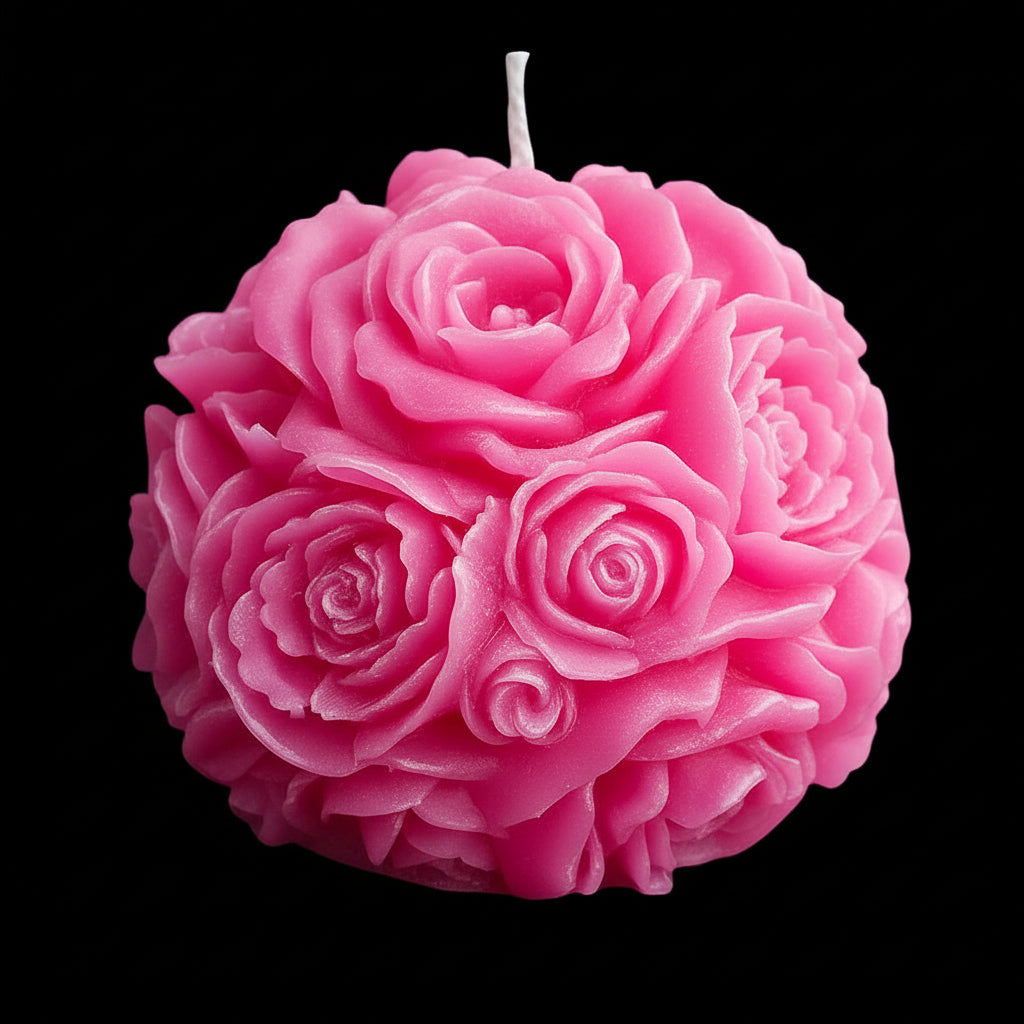 Blooming Roses Sphere: Aromatherapeutic Floral Candle Decor