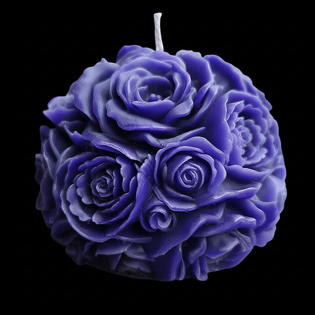 Blooming Roses Sphere: Aromatherapeutic Floral Candle Decor