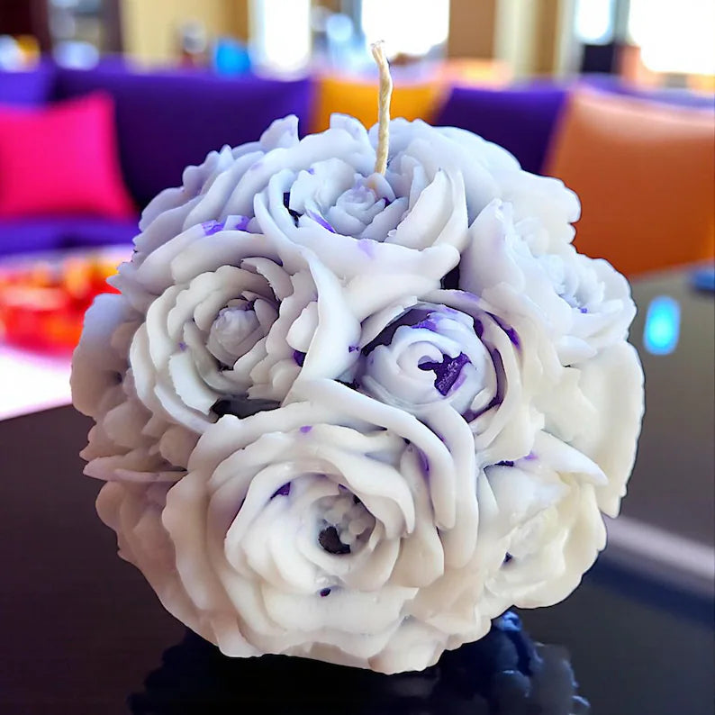 Stunning 3D Flower Sphere Candle