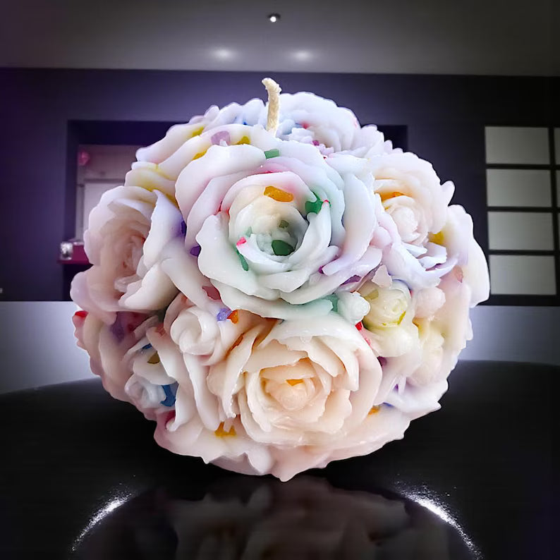 Stunning 3D Flower Sphere Candle