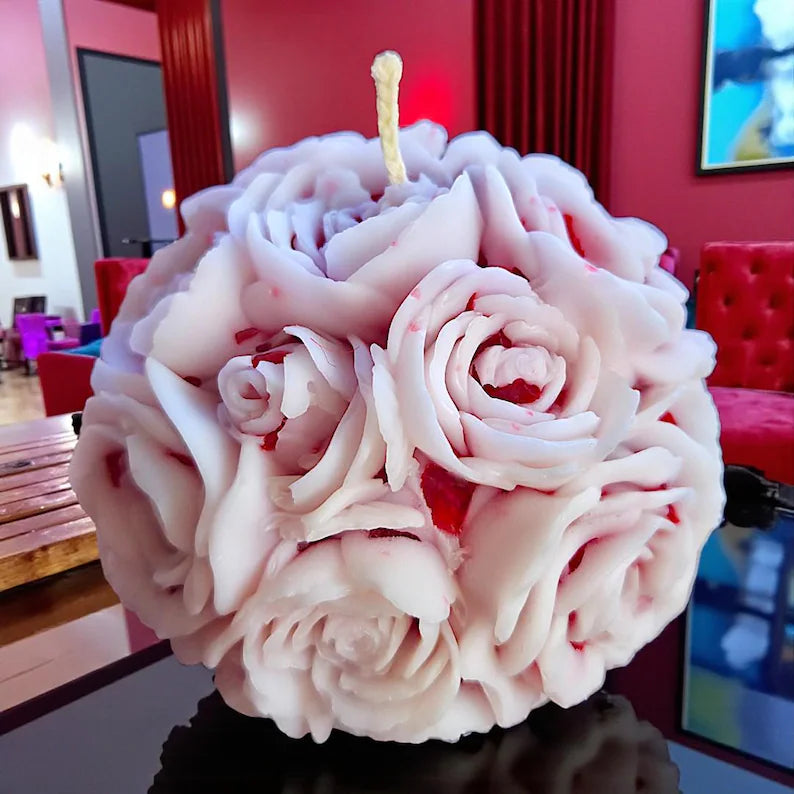 Stunning 3D Flower Sphere Candle