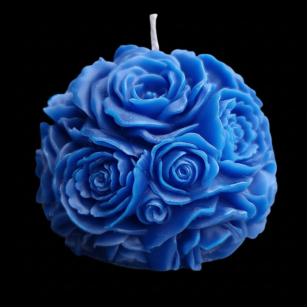 Blooming Roses Sphere: Aromatherapeutic Floral Candle Decor
