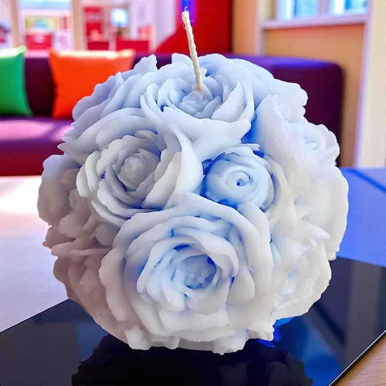 Stunning 3D Flower Sphere Candle