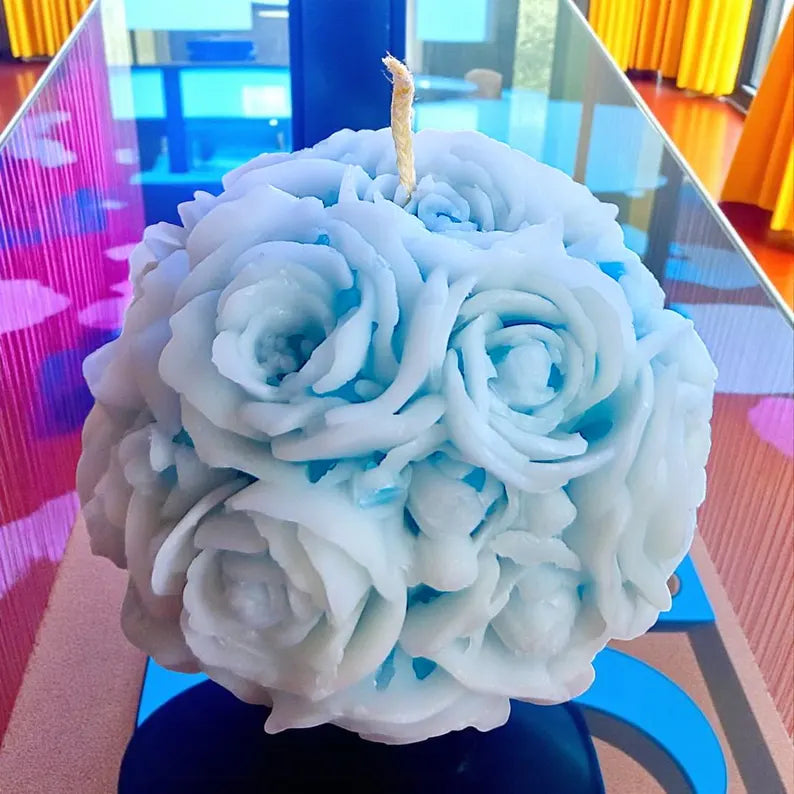 Stunning 3D Flower Sphere Candle