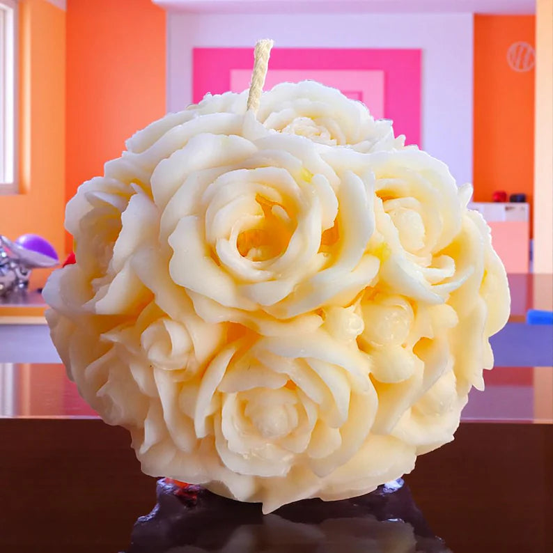 Stunning 3D Flower Sphere Candle
