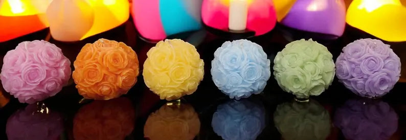 Mini Rose Ball Candles