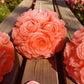 Exclusive Design Rose Ball Peach Candle