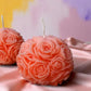 Exclusive Design Rose Ball Peach Candle