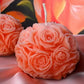 Exclusive Design Rose Ball Peach Candle