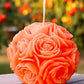 Exclusive Design Rose Ball Peach Candle