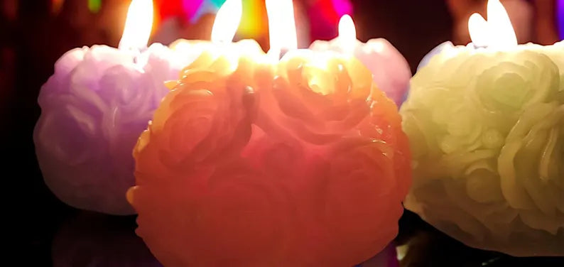Mini Rose Ball Candles
