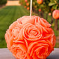 Exclusive Design Rose Ball Peach Candle