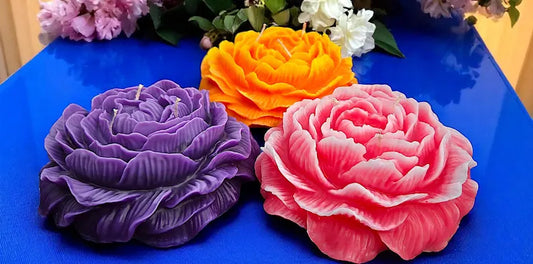 Customizable Peony Flower Extra Large Candle