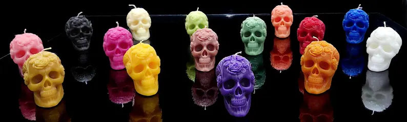 Day of the Dead2 Skull Candle