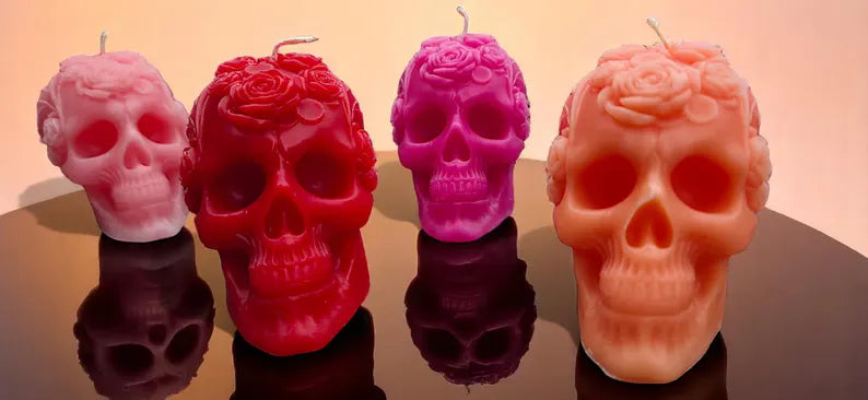 Day of the Dead2 Skull Candle