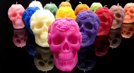 Day of the Dead2 Skull Candle