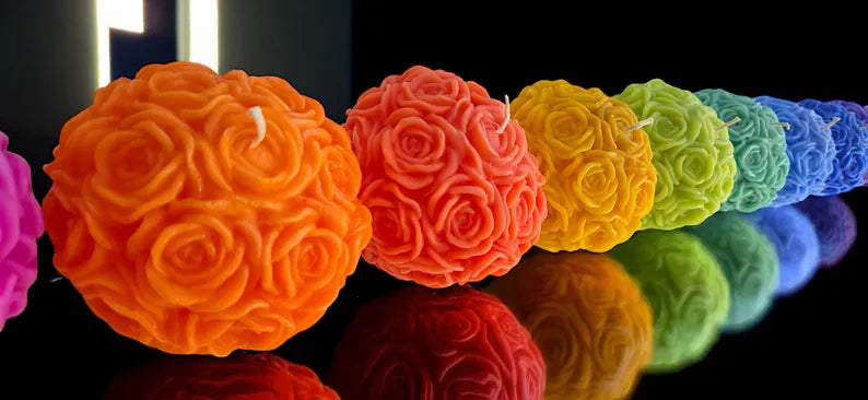 Glowing Rose Ball Candle