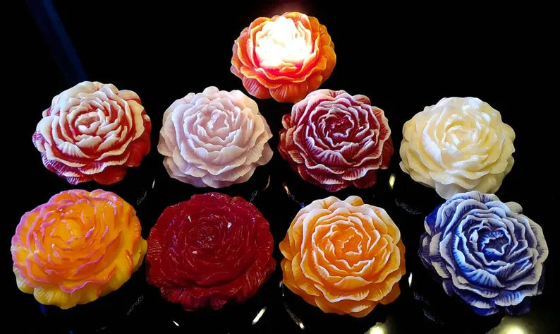 Customizable Peony Flower Extra Large Candle