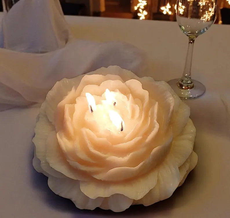 Customizable Peony Flower Extra Large Candle