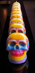 Multi Colored Skull Candle
