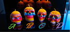 Multi Colored Skull Candle