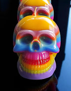 Multi Colored Skull Candle