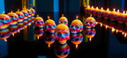 Multi Colored Skull Candle