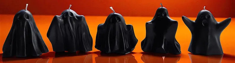 5 Little Adorable Ghost Candles