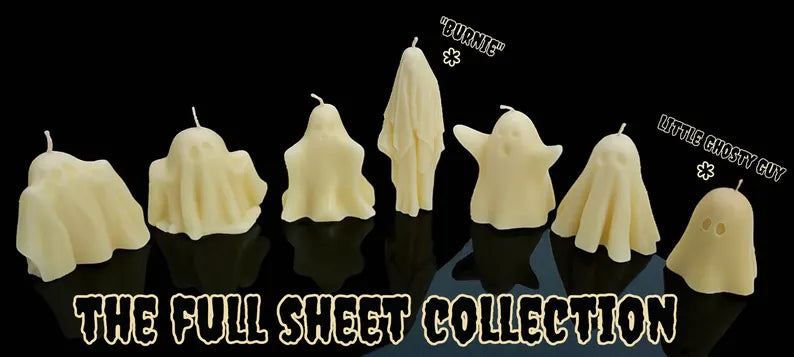 5 Little Adorable Ghost Candles
