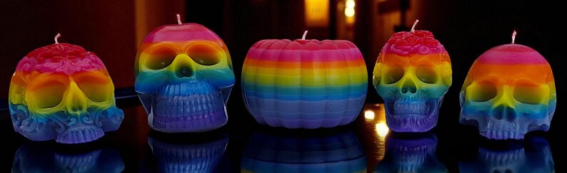 Pride and Halloween 4 styles Rainbow Skulls
