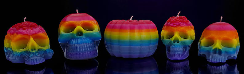 Pride and Halloween 4 styles Rainbow Skulls