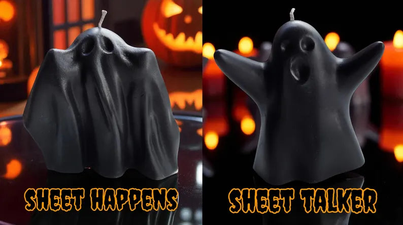 5 Little Adorable Ghost Candles