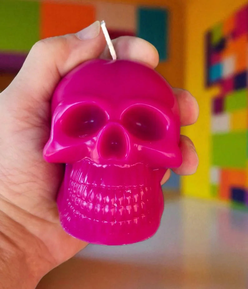 Halloween Neanderskull candle